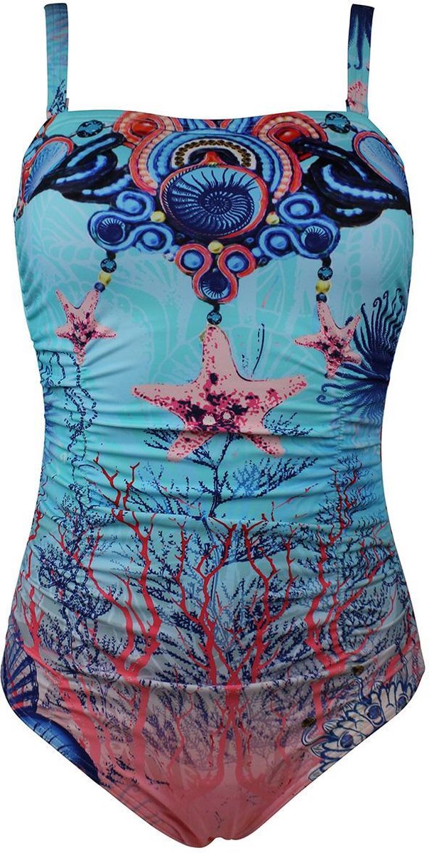 Mila Paradise Turquoise/Print - Badpak Maat: 40