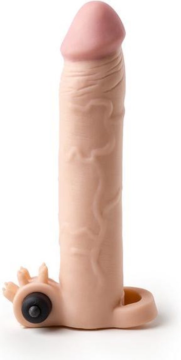 Vibrerende Penis Sleeve die echt aanvoelt - 19 cm - beige