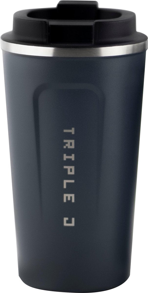 Triple J - Koffiebeker To Go | Lekvrije Thermosbeker | Thermosfles | RVS Reisbeker | Dubbelwandige Travel Mug | 510 ml | Blauw