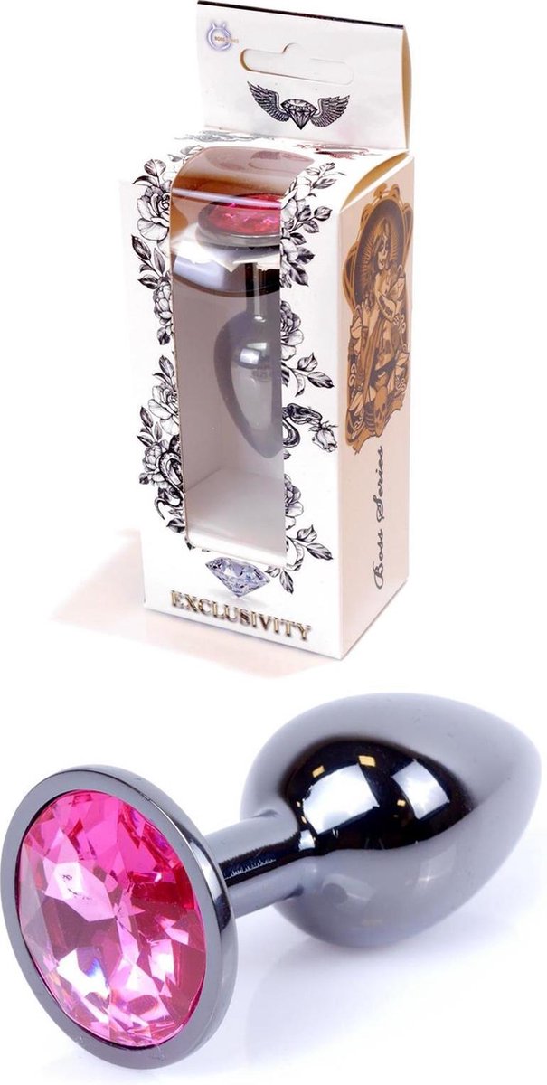 Bossoftoys - Plug - Donker zilver - anaal - Roze - 64-00026 - gave cadeaubox