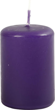Kaarsen. donkerpaars. H: 60 mm. d: 40 mm. 12 stuk/ 1 doos