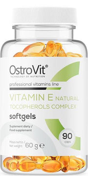 Vitaminen - Vitamin E Natural Tocopherols Complex 90 Softgels OstroVit   + GRATIS Pill Box