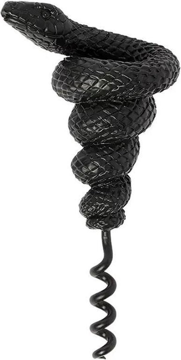 Doiy Kurkentrekker Slang 11 Cm Zink/kurk Zwart