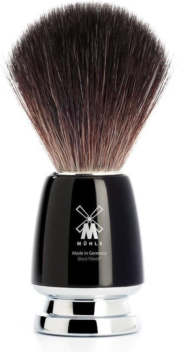 Muhle scheerkwast synthetisch haar RYTMO zwart chroom