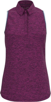 UA Zinger Slvls Tipped Polo-Jet Grey / Pitch Grey / Jet Grey maat: XL    dames > golf kleding > tops > mouwloos en tanktops