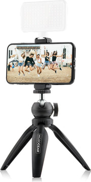 MOJOGEAR Mini-statief Vlog KIT: Mini Tripod & premium telefoonhouder met Cold Shoe Mount