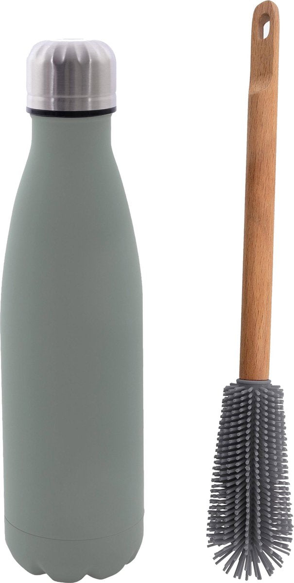Point-Virgule drinkfles - Saliegroen - 50 cl + borstel