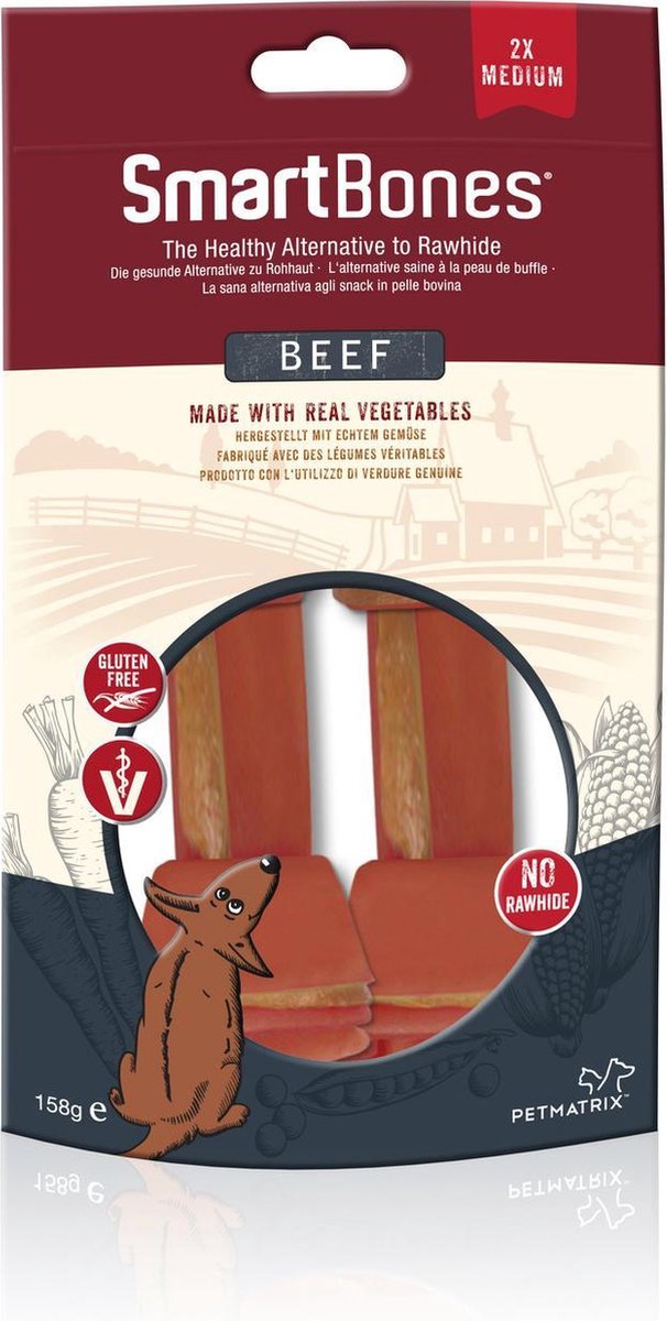 Smartbones Classic Bone Chews Medium - Rund - Glutenvrij - Hondensnack - 158 g