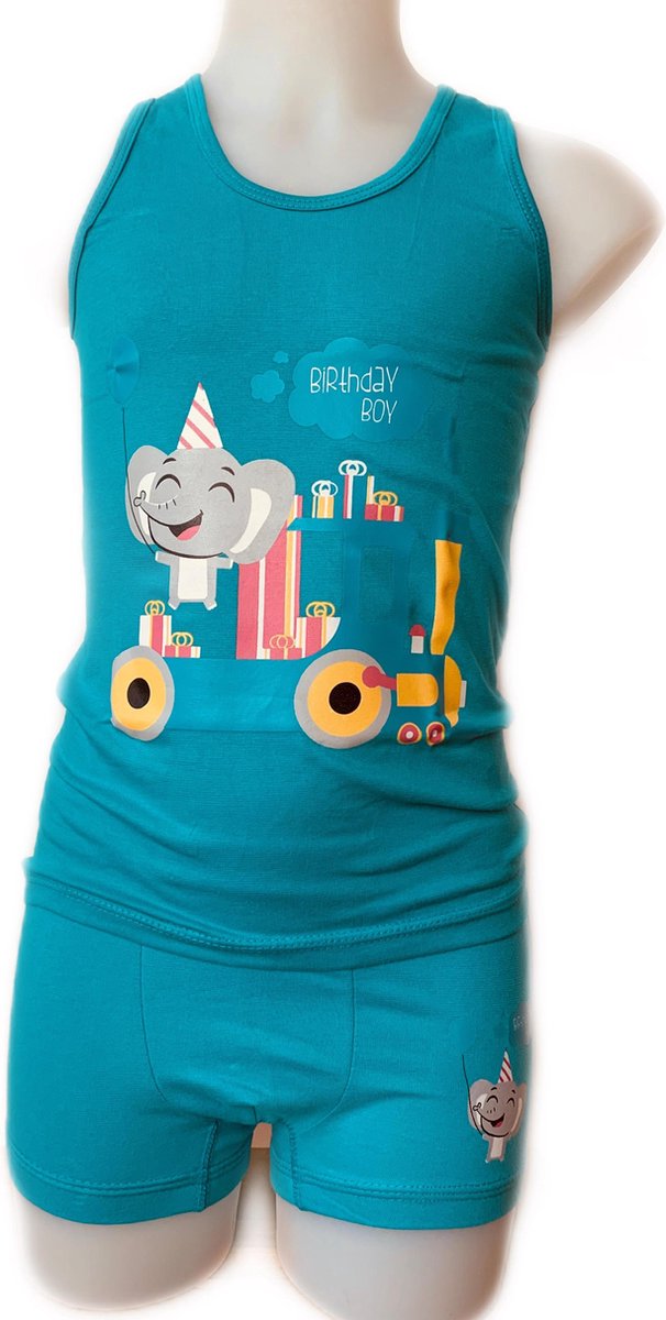 Embrator Jongens Ondergoedsetje Birthday Boy turquoise 116/122