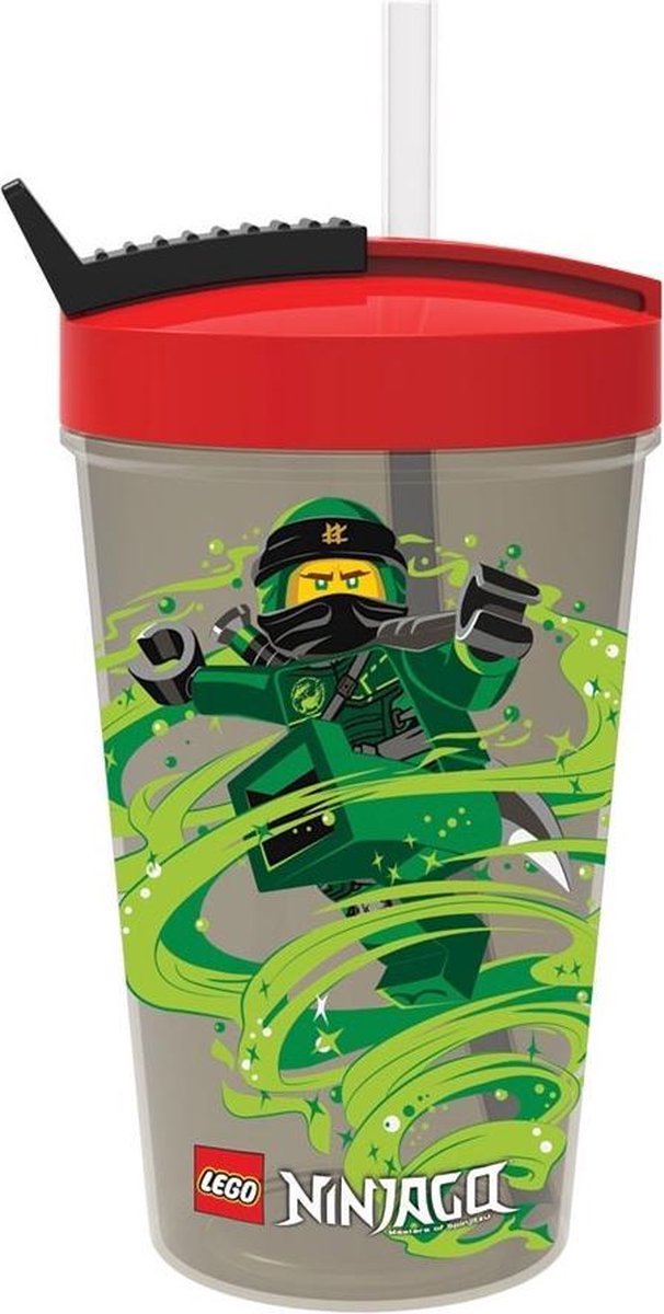 Set van 2 - Drinkfles Ninjago met rietje 0.5 L