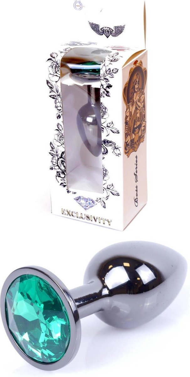 Bossoftoys - Plug - Donker zilver - anaal - Groen - 64-00033 - gave cadeaubox