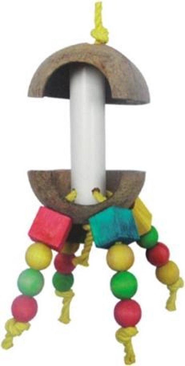 Klauter speeltje waar je aan kunt knabbelen en hangen met kokos schors