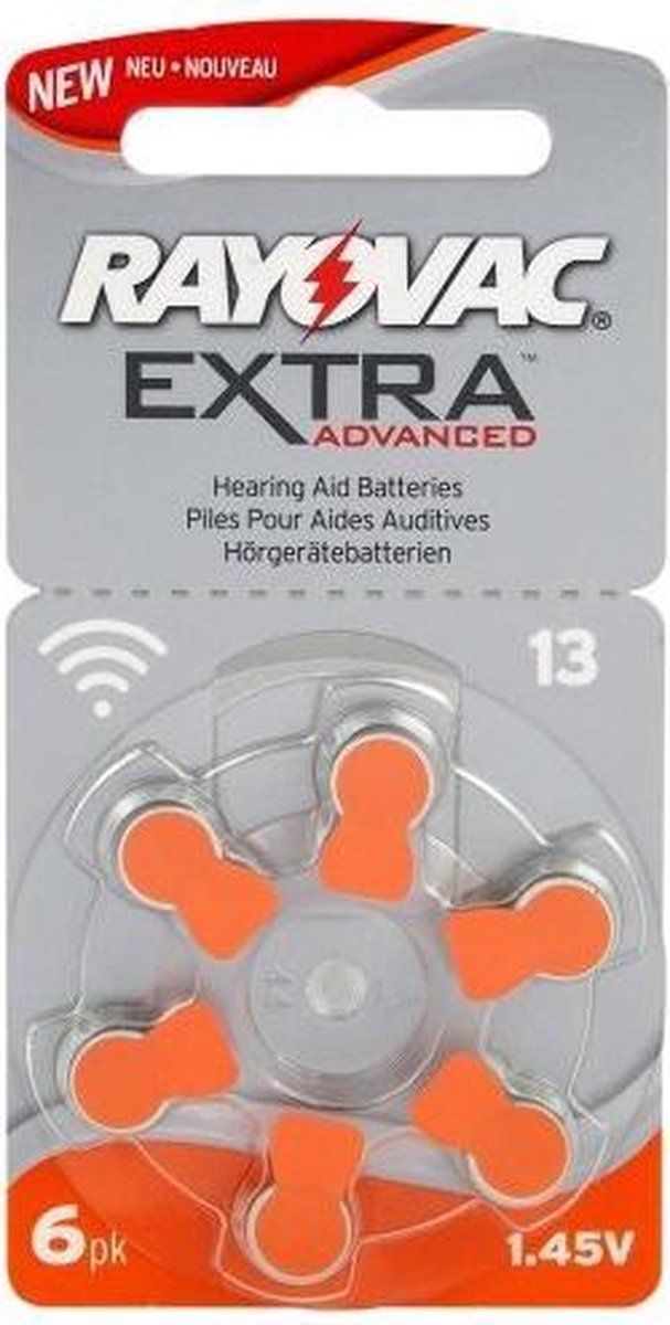 Rayovac 13 advanced Extra 6 stuks Gehoorapparaat Batterijen – 9x5x1cm