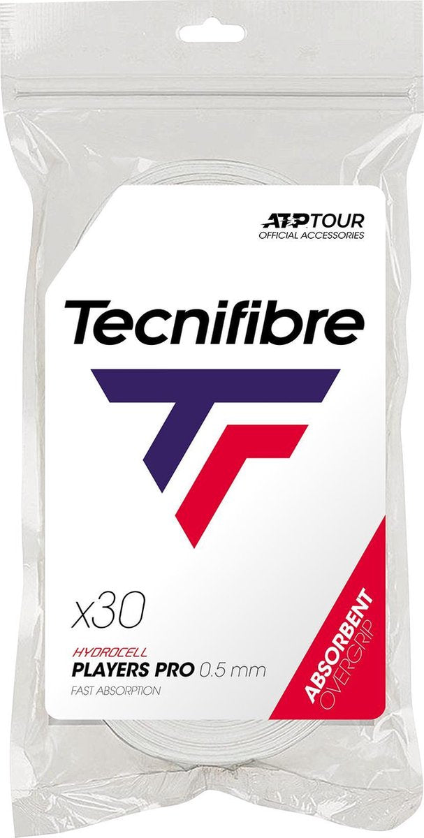 Tecnifibre Players Pro (30 stuks) - wit - 0.5 mm - overgrips