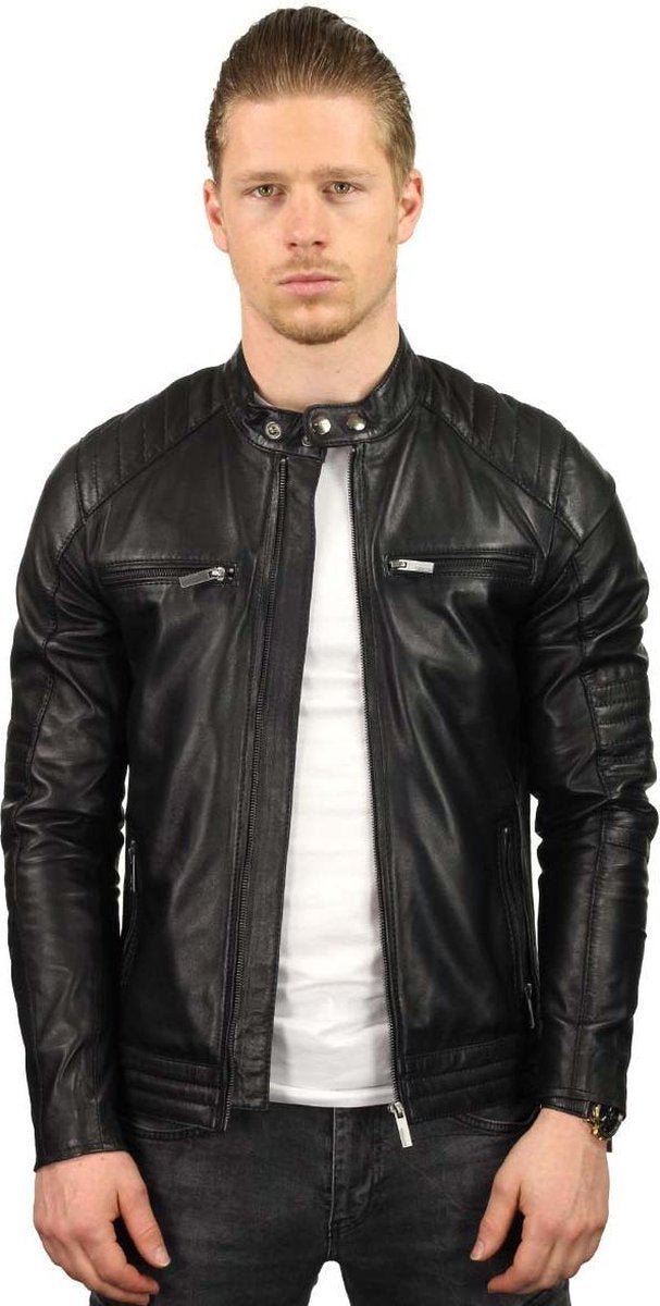 Versano Reno Leren Heren Bikerjack Heren Jack 3XL - Zwart