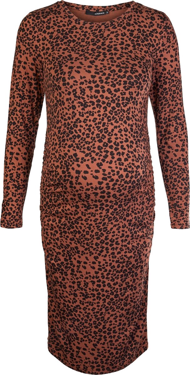 Supermom Jurk Brown Leopard Zwangerschap Maat XXS