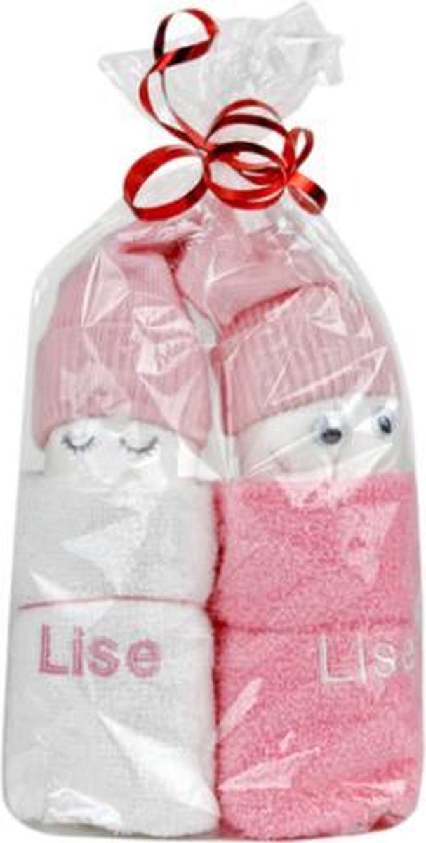 Leuk kado met naam spuugdoekjes meisje - roze