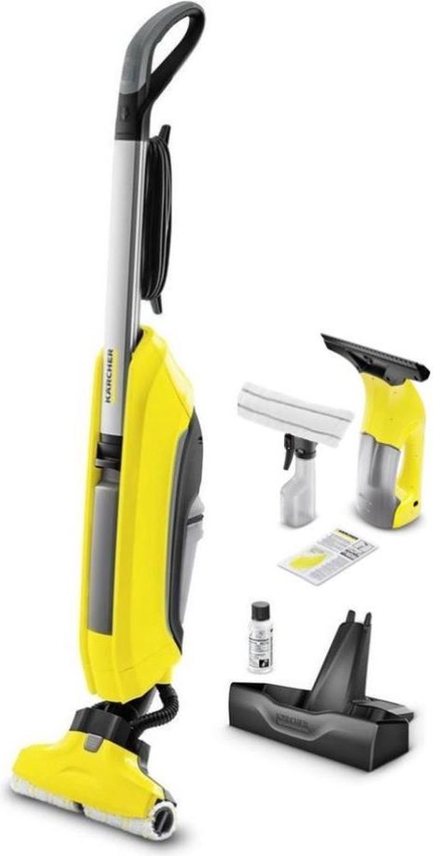 Kärcher Floor Cleaner Pakket - incl. FC5 Yellow en WV1 Plus Yellow - vloerreiniger - ruitenreiniger