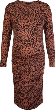 Supermom Jurk Brown Leopard Zwangerschap Maat S