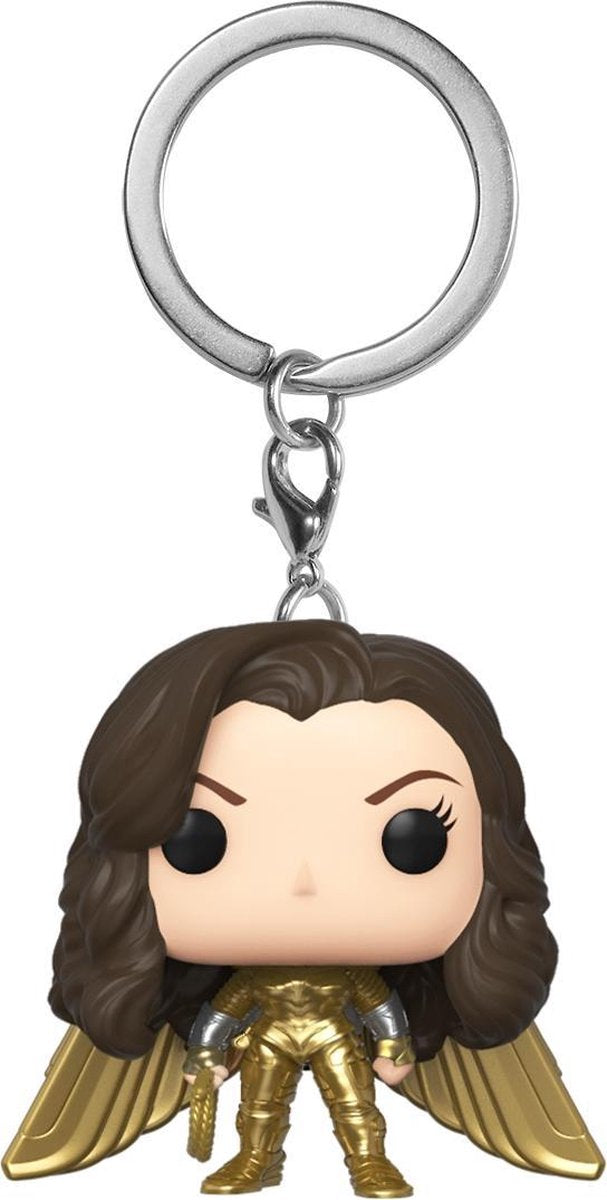 WW84 - Pocket Pop Keychains - Wonder Woman No Helmet Gold Wing - 4cm
