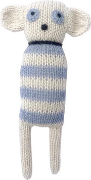 Luckyboysunday Knuffel Muis Wit/blauw 14 Cm