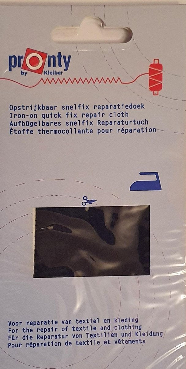 Reparatiedoek opstrijkbaar Marine (donkerblauw)  11 x 25 cm katoen