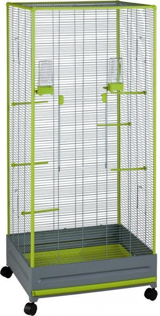 Voltrega Voliere 420 - Vogelkooi - Grijs/Groen - 65 x 54 x 150 cm