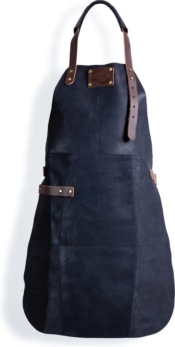 Leren Schort Zwart – Kindermaat -  Leren Schort voor Meisje Jongen - Kookschort – Leuk cadeau voor zoon of dochter – Echt leer Leren Schort Luxe - Lederen Schort – 66