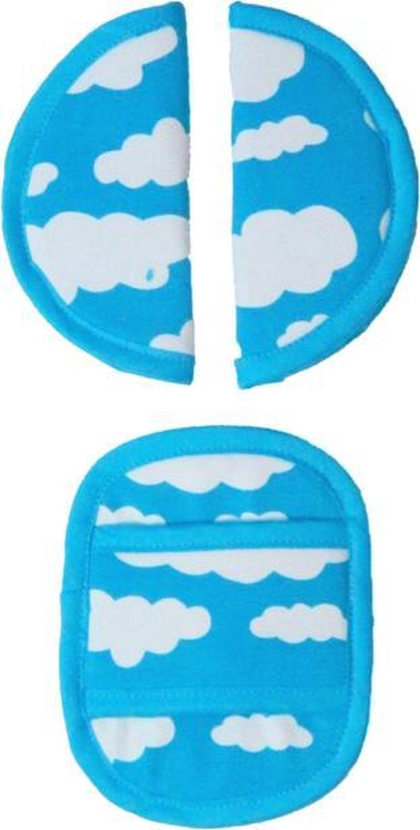 Wallabiezzz - Gordelbeschermers Maxi Cosi - Gordelhoes - Wolk Aqua blauw