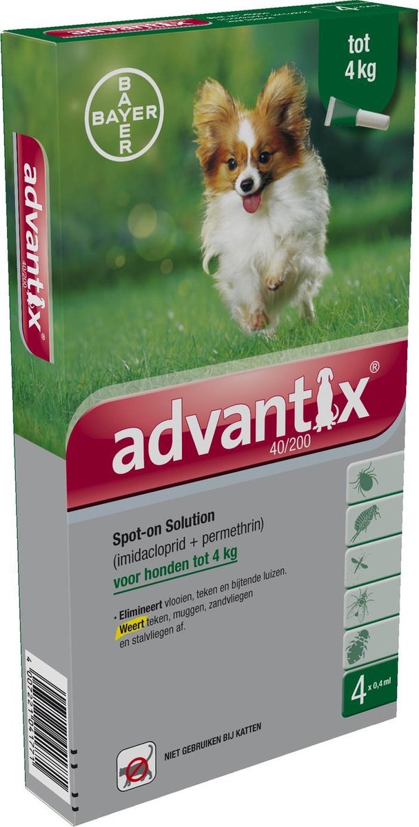 Advantix Spot-On 40/200 tot 4 kg - 4 Pipetten