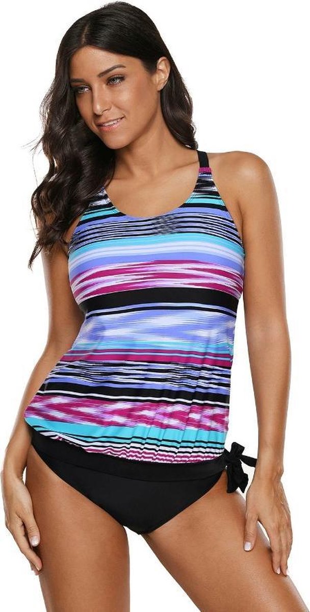 Tankini Dames 2-Delig - Gestreepte Print - Maat XXL 'Taby'