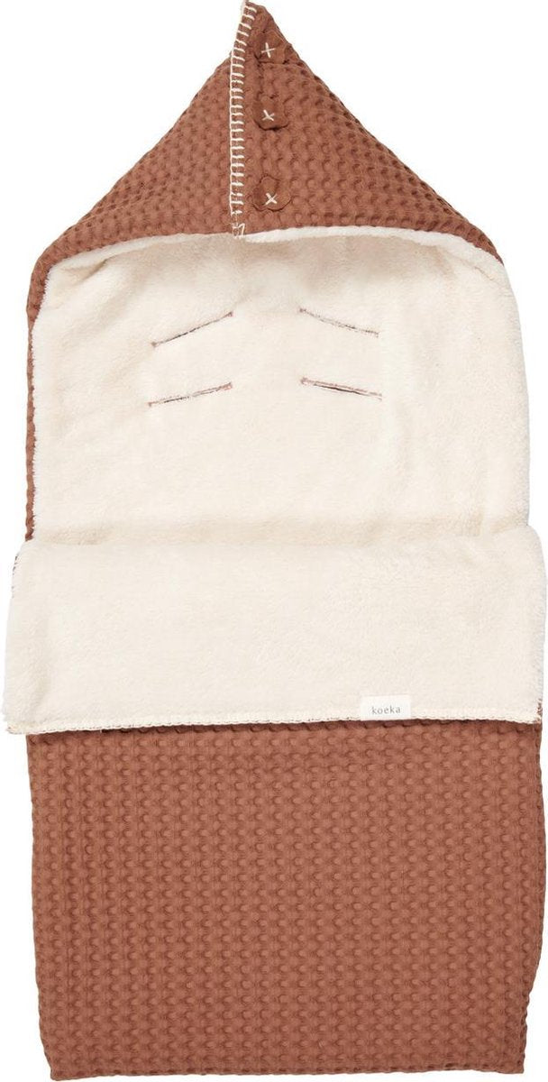 Koeka Voetenzak 0+ 3 punts wafel/teddy Oslo - hazel/pebble