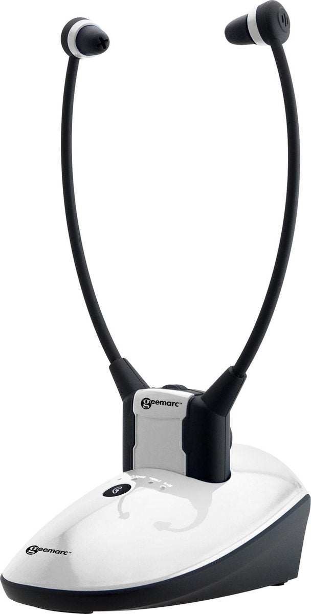 GEEMARC CL7350 Opti Draadloze TV-HEADSET TV-LUISTERSET met 125 dB VERSTERKING en optische digitale verbinding (Toslink) – Enkele set