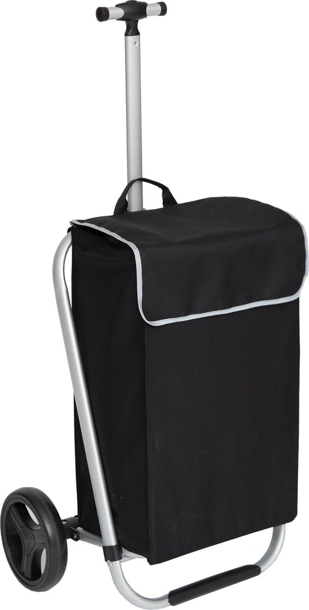 4goodz boodschappentrolley extra stevig - Zwart met Zilver