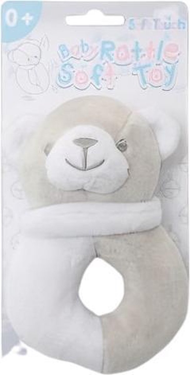 Soft Touch Rammelaar Beer Junior 12 Cm Polyester Grijs