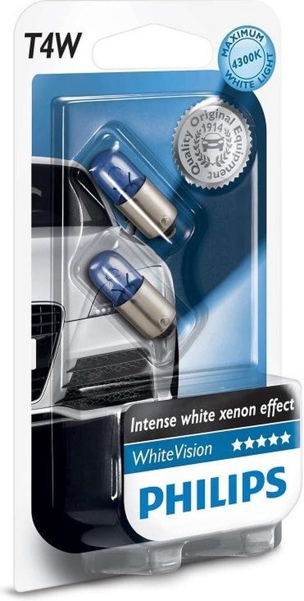 Philips Autolampen White Vision T4w 12 Volt 4 Watt 2 Stuks