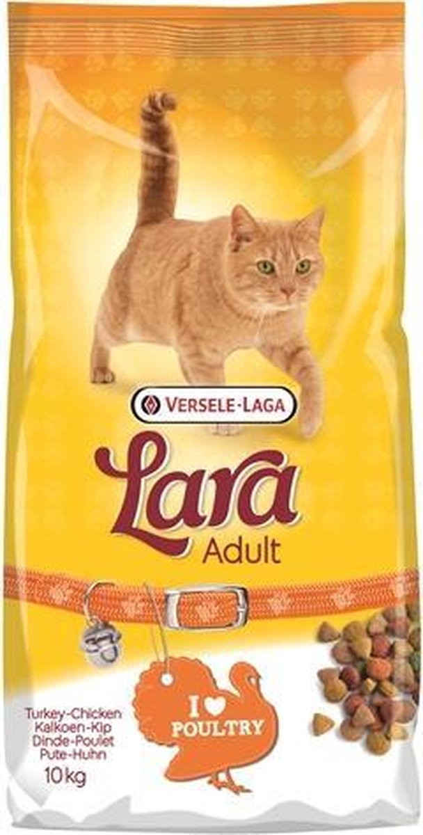 Lara kat adult gevogelte kalkoen/kip - 10 kg - 1 stuks