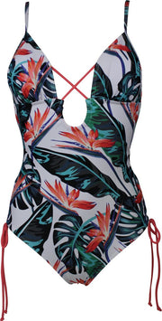 Mila Paradise Bloom Wit/Print - Badpak Maat: 44