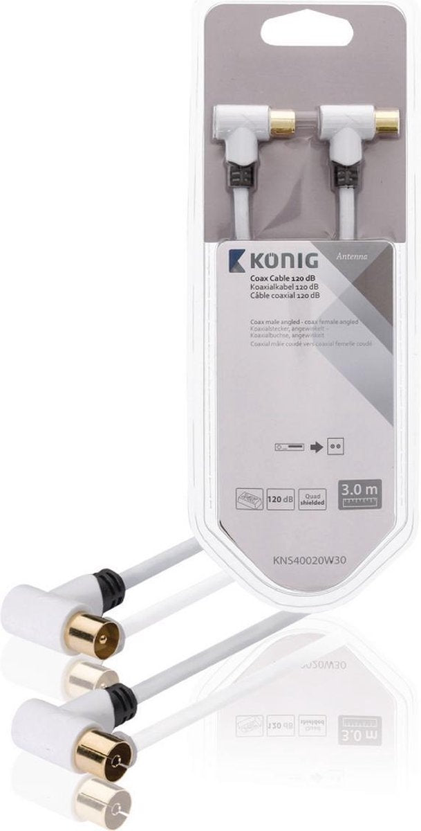 Coax kabel 120 dB coax male haaks - female haaks 3