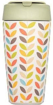 PLA/plant bioloco beker to go 420ml - Retro bladeren