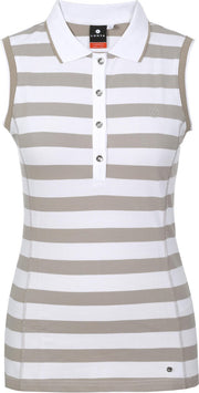 Luhta Dames Polo - ALBAKKA - Wit/bruin - M