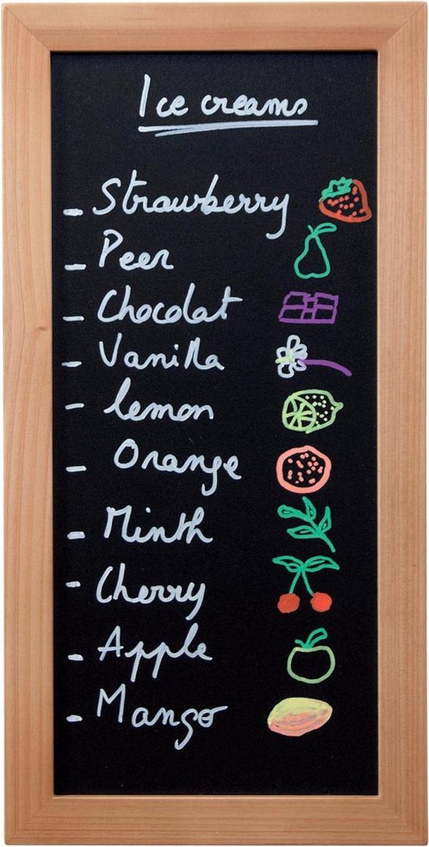 Wandkrijtbord Woody - 20x40 - teak