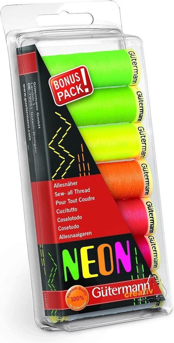 Gutermann set allesnaaigaren neon 7 x 100 m
