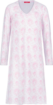 Exclusief Luxueus Kinder nachtkleding Luxe mooi zacht roze Girly Nachthemd van Hanssop met verfijnde rand details en luxe hals verwerking