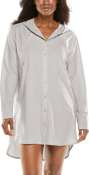 Coolibar - UV-werende Strandtuniek voor dames - Palma Aire - Steengrijs - maat S