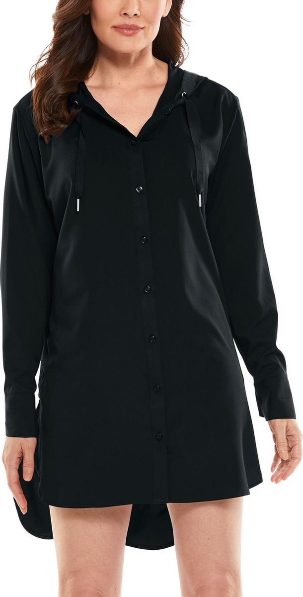 Coolibar - UV-werende Strandtuniek voor dames - Palma Aire - Zwart - maat XS