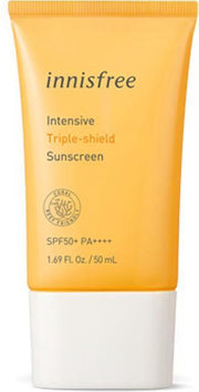 Innisfree Intensive Triple-Shield Sunscreen SPF50+ PA++++ 50 ML - Superblock & Waterproof - Anti Age - Anti Pollution - Clean Beauty Skincare - All Skin Types - Oily Skin - Matte Finish