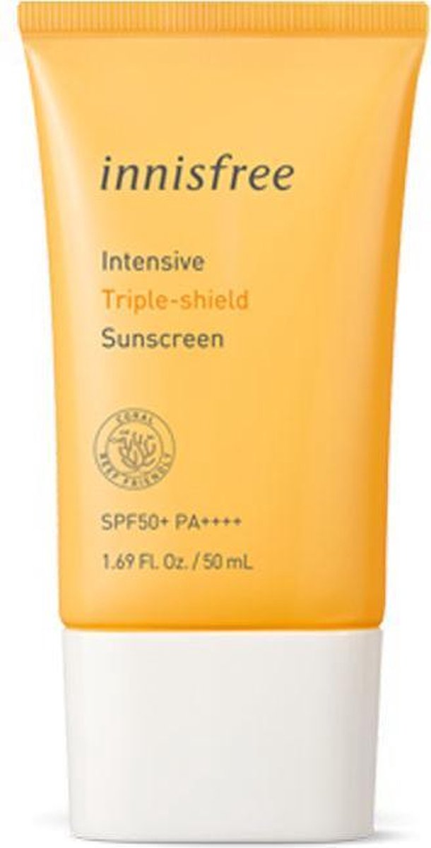 Innisfree Intensive Triple-Shield Sunscreen SPF50+ PA++++ 50 ML - Superblock & Waterproof - Anti Age - Anti Pollution - Clean Beauty Skincare - All Skin Types - Oily Skin - Matte Finish