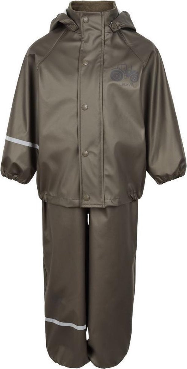 CeLaVi - Regenpak voor kinderen - Solid Metallic - Grijs - maat 110 (110-116cm)