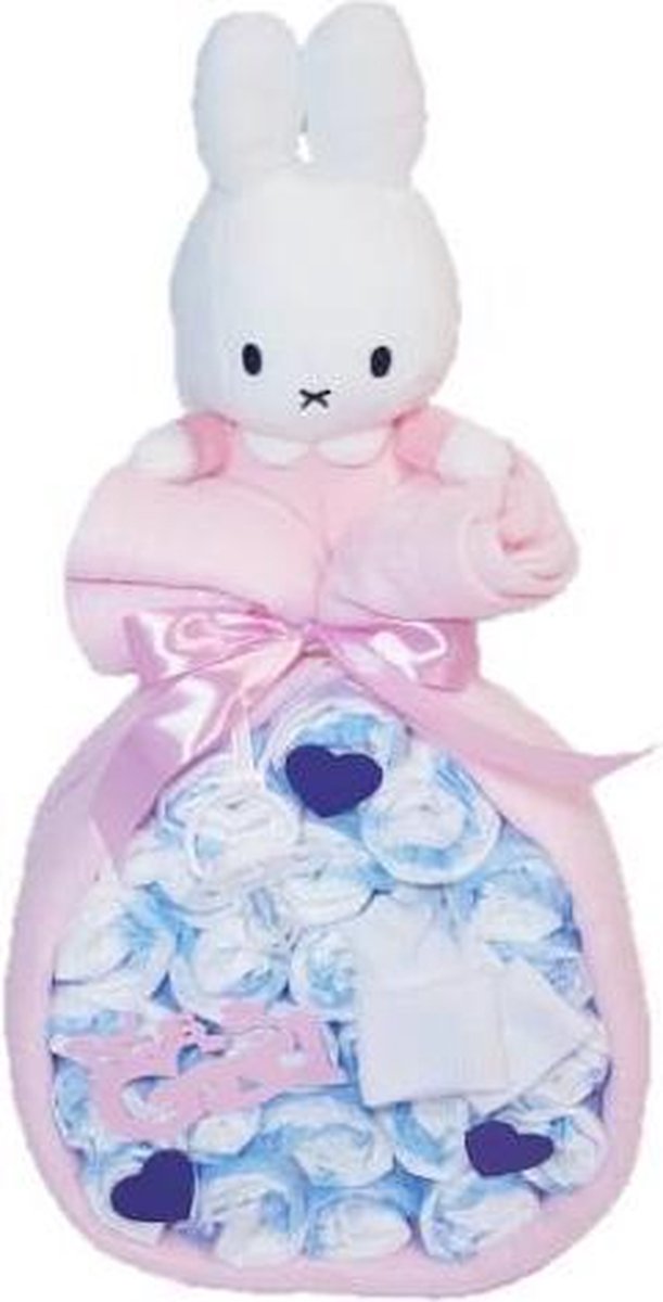 Luiertaart Nijntje Roze (stork) | Kraamcadeau | Kraampakket | Baby Cadeau